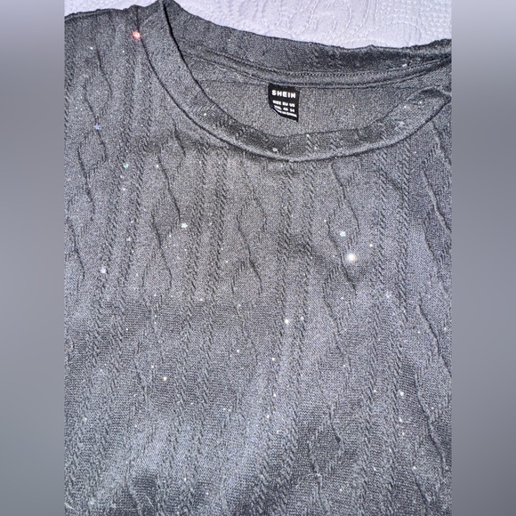 Black long sleeve sparkly Maternity top - Picture 3 of 3